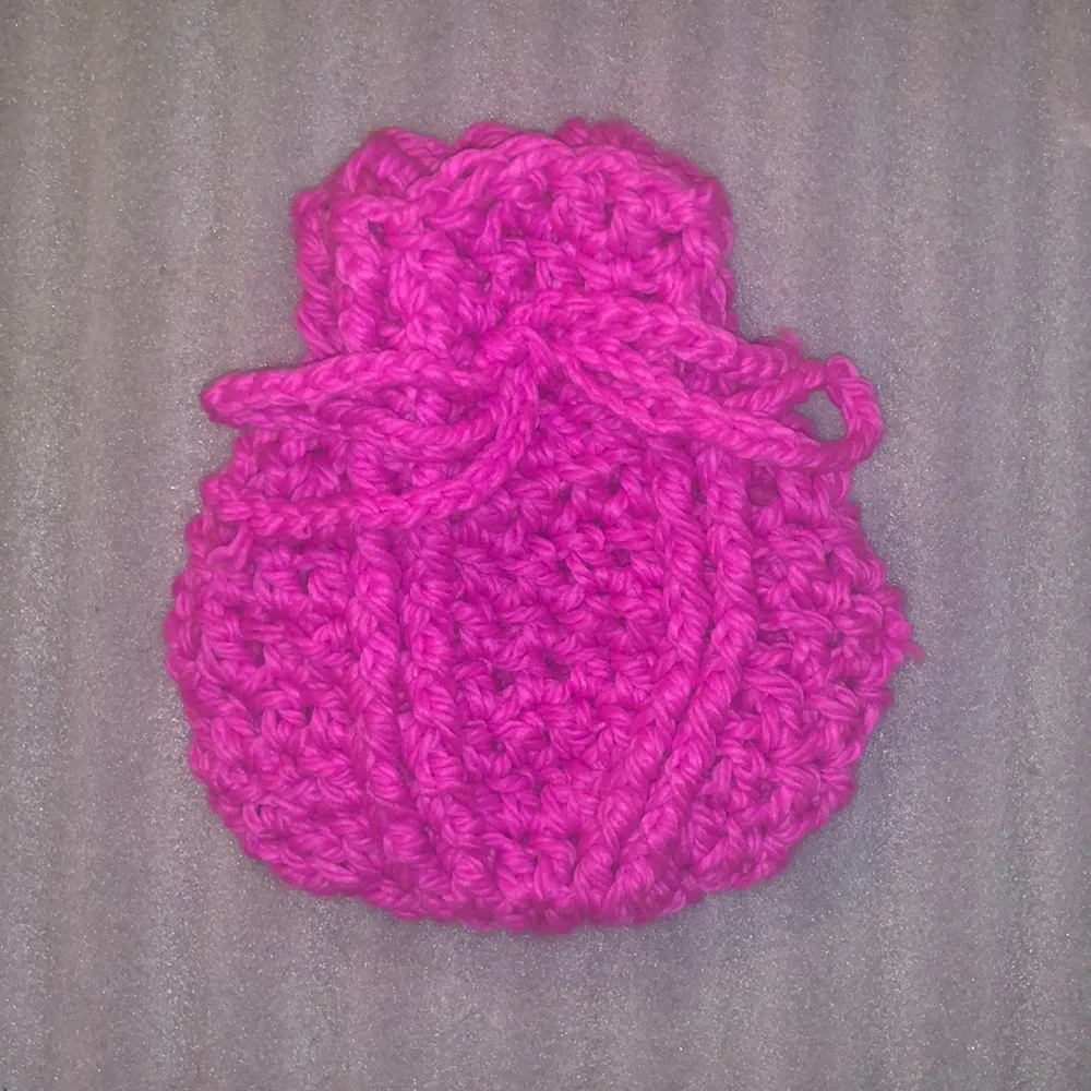 Super large bright mauve drawstring pouch